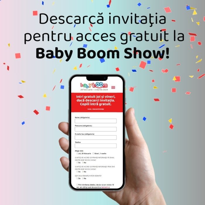 Descarcă invitaţia pentru acces gratuit la Baby Boom Show!