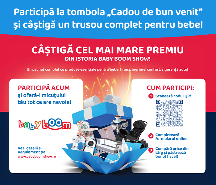 Participă la tombola Cadou de bun venit şi câştigă un trusou complet pentru bebe!