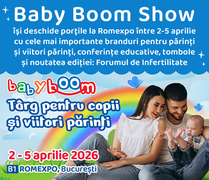 Baby Boom Show îşi deschide porţile la Romexpo între 2-5 aprilie cu cele mai importante branduri pentru părinți și viitori părinți, conferințe educative, tombole și noutatea ediției: Forumul de Infertilitate