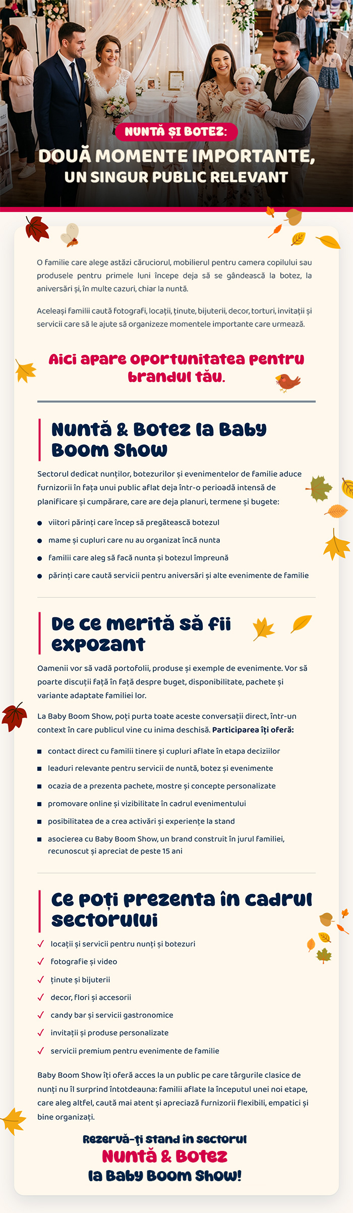 Nuntă și botez la Baby Boom Show · De ce merită să fii expozant