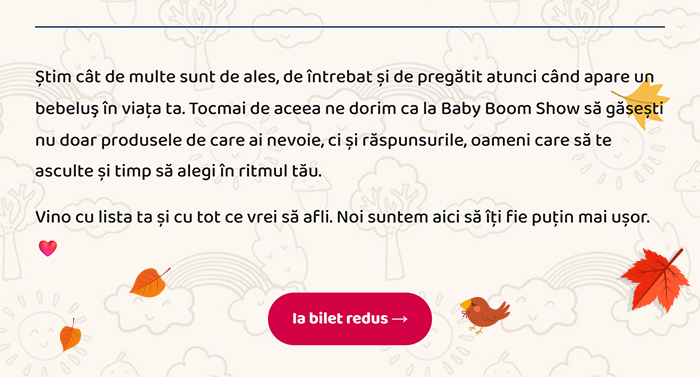 Vino cu lista ta la Baby Boom Show · Ia bilet redus