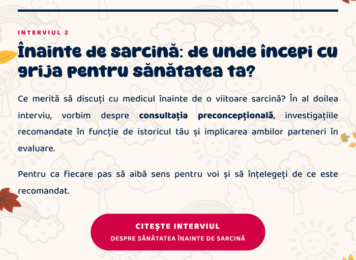 Interviul 2 · Înainte de sarcină: de unde începi cu grija pentru sănătatea ta? · Citește interviul despre sănătatea înainte de sarcină