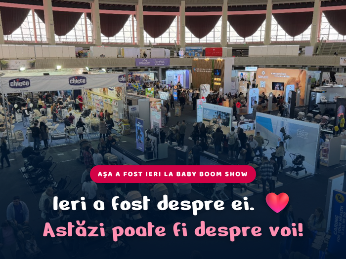 Așa a fost ieri la Baby Boom Show. Ieri a fost despre ei. Astăzi poate fi despre voi! · Vedere de ansamblu cu standurile din Pavilionul A