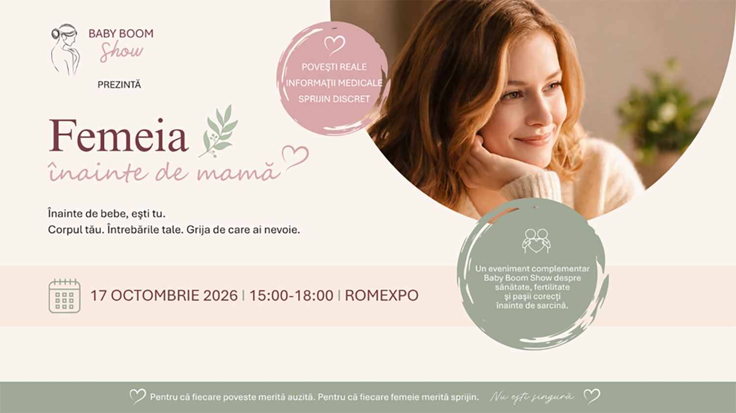 Femeia, înainte de mamă — eveniment despre fertilitate și sănătatea femeii înainte de sarcină, în cadrul Baby Boom Show