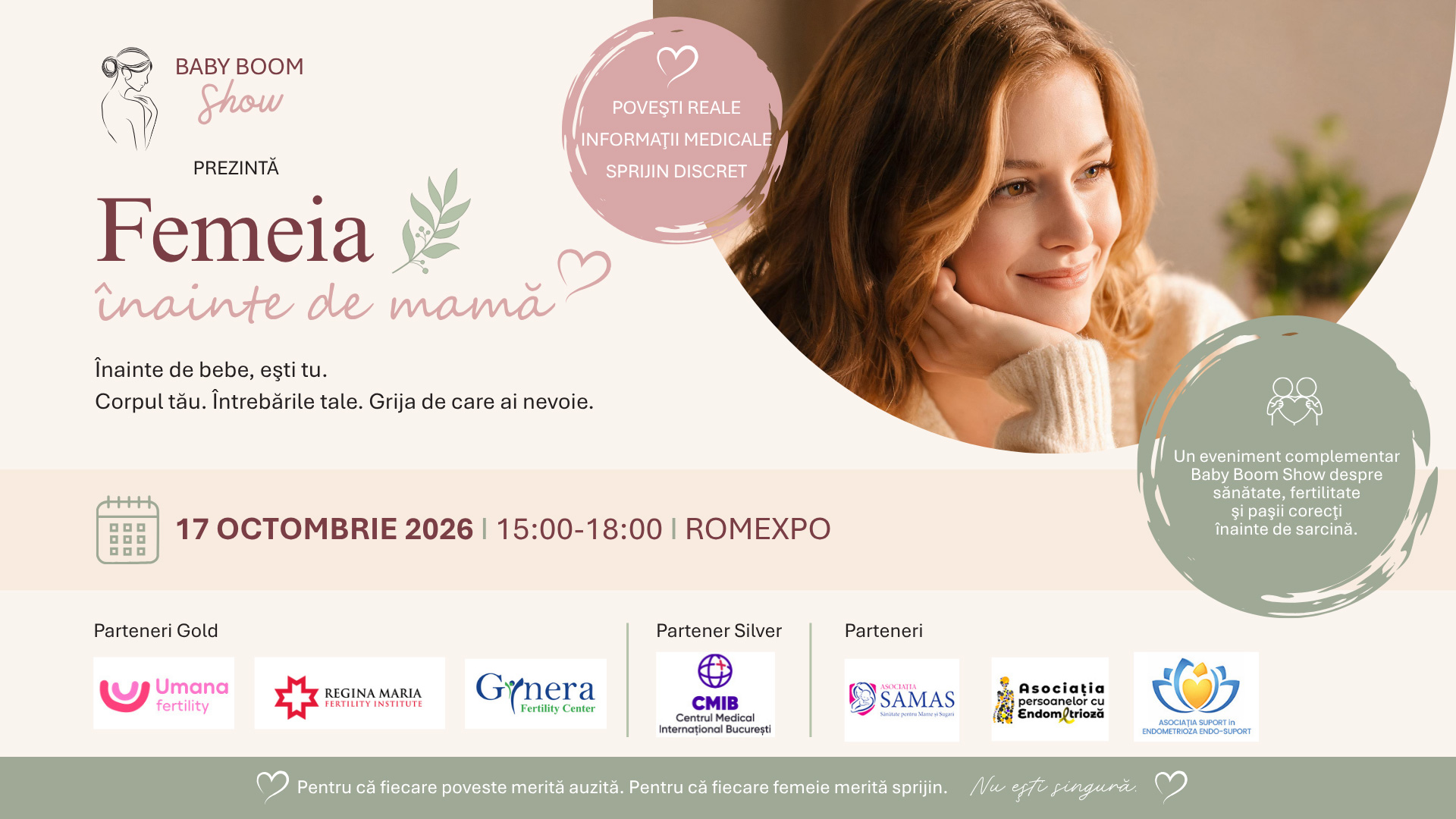 Femeia, înainte de mamă — eveniment despre fertilitate și sănătatea femeii înainte de sarcină, în cadrul Baby Boom Show