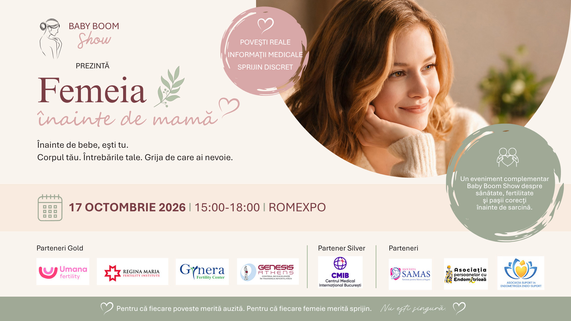 Femeia, înainte de mamă — eveniment despre fertilitate și sănătatea femeii înainte de sarcină, în cadrul Baby Boom Show
